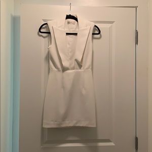 White low cut mini dress House of CB